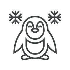 Line icon penguin