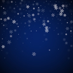 Sparse snowfall Christmas background. Subtle flyin