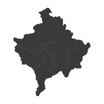 kosovo map on white background vector, kosovo Map Outline Shape Black on White Vector Illustration, High detailed black illustration map -kosovo.