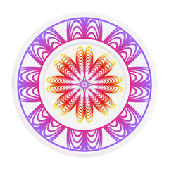 Concept decorative plates with Mandala ornament patterns. Home decor background. Vector illustration.