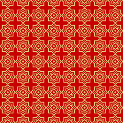Repeating Geometric Pattern with Triangle, Zig Zag. Vector Background, Texture. For Design Invitation, Interior Wallpaper, Cover Card, Technologic Design. rED GOLD COLOR.