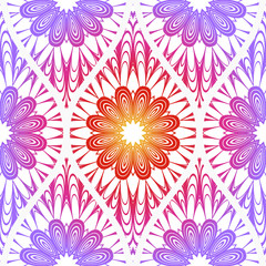 Decorative Floral Ornament. Seamless Pattern. Vector Illustration. Tribal Ethnic Arabic, Indian, Motif. Print Cloth, Clothes, Banner, Cover, Card, Fashio, interior, Website, Wrapper.