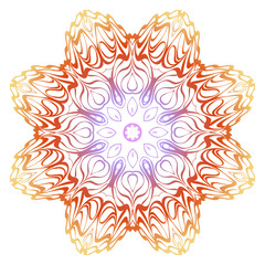 Floral mandala ornament. Vector illustration. Holiday decoration