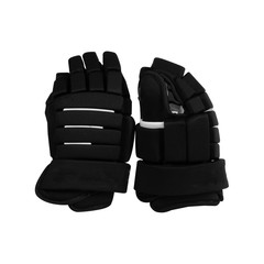 Naklejka premium Black ice hockey protective glove isolated on white background.
