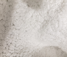 White walls of ice and snow in a cave