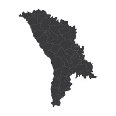 Moldova map on white background vector, Moldova Map Outline Shape Black on White Vector Illustration, High detailed black illustration map -Moldova.