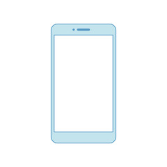 Phone line blue icon. Minimal style blue phone.