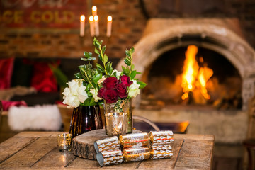 Flowers and Candles for catering & decor purposes at corporate Christmas Gala Event Party