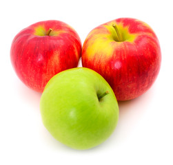  Fresh green and red apples.