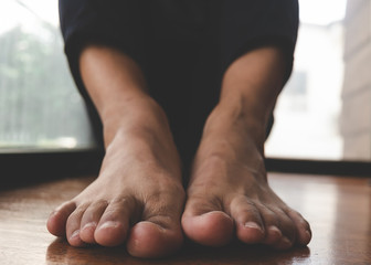 Depressed man Sad Young Man on the Bench in the office.