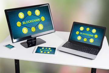 Blockchain concept on different devices