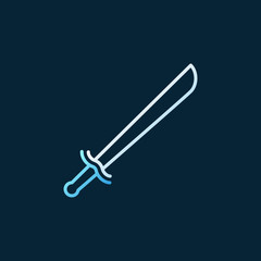 Old Sabre vector colorful outline icon or logo element on dark background