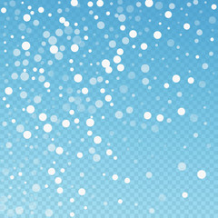 White dots Christmas background. Subtle flying sno