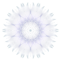 Beautiful Round Flower Mandala. Vector illustration. White gold color. For Design, Greeting Card, Invitation, Coloring Book. Arabic, Indian, Motifs.