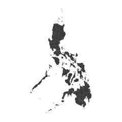 Philippines map on white background vector, Philippines Map Outline Shape Black on White Vector Illustration, High detailed black illustration map -Philippines.