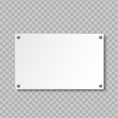 Realistic signboard on transparent background. Door sign 