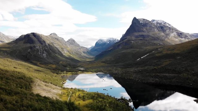Amazingl aerial shot  of the Innerdalen in norway on a  beautiful summerday