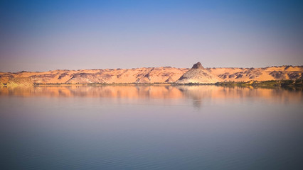 Panoramic view to Teli lake group of Ounianga Serir lakes at the Ennedi, Chad