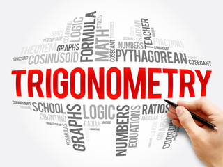 Trigonometry word cloud collage