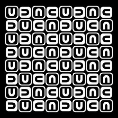 Abstract seamless alphabet patterns for paper, fashion textiles. Black and white background. Creative modern design with abstract elements.