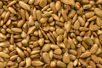 Sunflower seeds fried peeled lots of close up texture