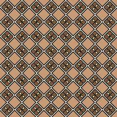 Abstract Vector Seamless Pattern With Abstract Geometric retro Style. Repeating Sample Figure And Line. For Modern Interiors Design, Wallpaper, Textile Industry. Brown, light olive color