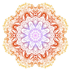 Floral mandala ornament. Vector illustration. Holiday decoration