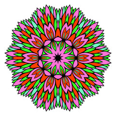 Floral color mandala. Vector illustration. Decorative ornament