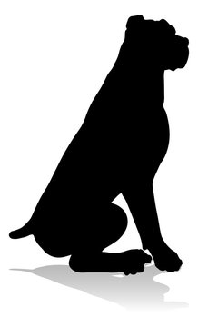 recommend clip art: A detailed animal silhouette of a pet dog