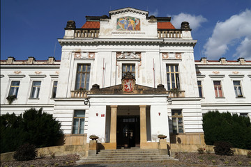 Main building and gate to the Bohnice psychiatric hospital, Prague, Czech Republic
