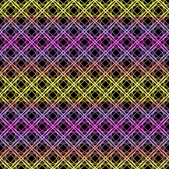 Color seamless geometric pattern with dark background. Vector illustration