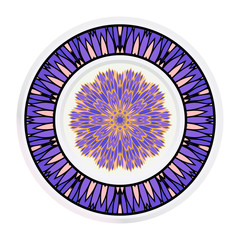 Creative round frame and floral mandala. Vector illustration