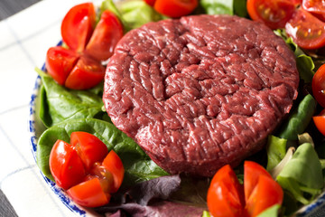 raw hamburger closeup