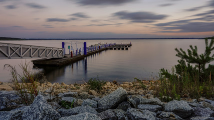 Fototapeta premium Langzeitbelichtung am Bärwalder See