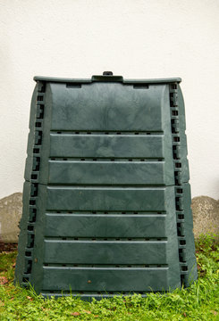 Green Compost Bin In The Garden