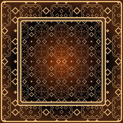 Decorative print with geometric pattern. Vector illustration