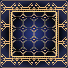 Decorative print with geometric pattern. Vector illustration