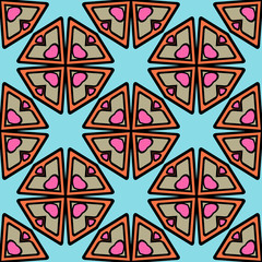 Color decorative seamless pattern with geometric ornamnet. Vector illustration