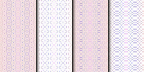 Set of 4 seamless geometric pattern. vector illustration