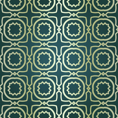 Art-deco vintage seamless geometric pattern. Vector illustration. Royald color