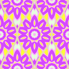 Seamless floral geometric pattern. Vector illustration. Bright color ornament