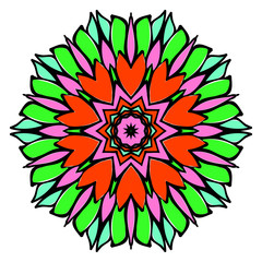 Floral color mandala. Vector illustration. Decorative ornament