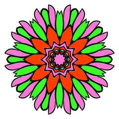 Floral color mandala. Vector illustration. Decorative ornament