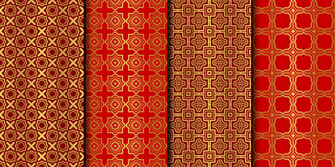 Set of Geometric Pattern. Seamless Texture Color Background. Vector illustration.