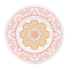 Creative round ornament with mandala. Vector illustration. For kitchen decoration