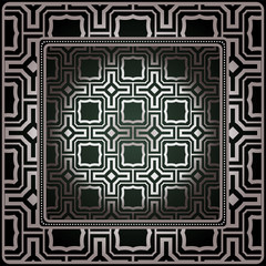 Background, Geometric Pattern With Ornate Lace Frame. Illustration. For Tablecloth, Scarf Print, Fabric, Covers, Scrapbooking, Bandana, Pareo, Shawl.