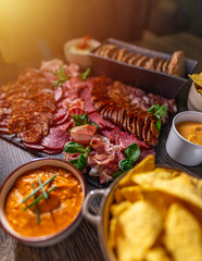 Welcome table with appetizers