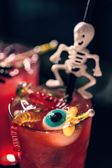 Close up of red cocktail