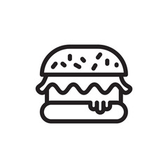 flat line hamburger icon. Logo element illustration. hamburger design. vector eps 10 . hamburger concept. Can be used in web and mobile .