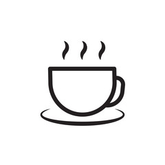 flat line coffee cup icon. Logo element illustration. coffee cup design. vector eps 10 . coffee cup concept. Can be used in web and mobile . editable line stroke thickness